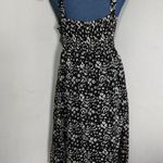 Earth Song Black White Print Cotton Summer Dress Size M Photo 4
