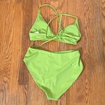 ANDIE  Bikini Set Elwood Top High Rise Bottom Avocado Green size S NWOT Photo 2