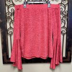 La Miel heathered crimson off the shoulder bell sleeves top Red Photo 2