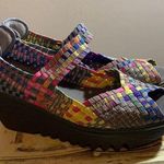 Bernie Mev  Hallie Multi Color Rainbow Woven Mary Jane Shoe Sandal Women's Eur 39 Photo 0
