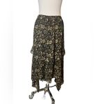 Ulla Johnson  Black Paisley & Floral Print Silk Chiffon Midi Ruffled Skirt sz 4 Photo 4
