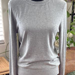 Quince  Gray Lightweight Cotton Cashmere Pullover Crew Sweater Photo 0