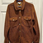 Wishlist Womens Small/Medium Brown Teddy Shacket Oversized Shirt Photo 0