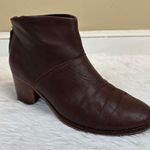Toms Leila Leather Ankle Bootie Oxblood Dark Red Zip Closure Size 7 Photo 0
