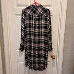 Maurice's Relaxed Flannel Plaid Duster Tunic Top Holiday Soft Cozy Comfy Large Photo 4