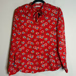 American Vintage Vtg. 1970's Levi Strauss & Co red floral button down blouse Photo 0