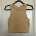 Stradivarius  Tan Ribbed Crop Top Photo 0