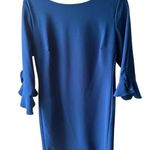 Karl Lagerfeld  Elegant Blue Dress with Ruffle Sleeves Photo 0