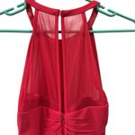 David's Bridal  Side Cascade Sleeveless High Neckline Punch Mesh Chiffon Overlay 2 Photo 9