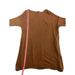 Chestnut brown woven lagenlook quarter sleeve tunic relaxed fit women's medium Photo 2