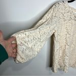 Maurice's NWT‎  Solid cozy lace balloon sleeve top cream size large Photo 3