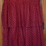 Lulus Lulu’s Sweetheart Burgundy Bustier Tulle Tiered Polka Dot Cocktail Party Dress Photo 0