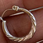14k White Gold Twisted Hoops Photo 2