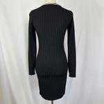 H&M Ribbed Bodycon Dress Long Sleeve Mini Dress Casual Black Womens Small Photo 3