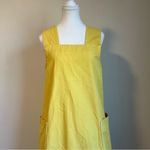 Everlane The Cross-Back Apron Mini Denim Dress Organic Cotton in Lemon Small Photo 4