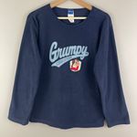 Disney Vintage Y2K Navy Blue Grumpy Genuine Attitude Crewneck Fleece Pullover Photo 0