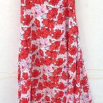 Dizzy Lizzy Womens small pink and red floral puff sleeve corset back maxi dress Photo 4
