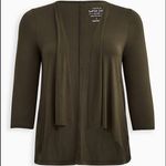 Torrid SUPER SOFT OLIVE OPEN FRONT FIT & FLARE CARDIGAN Photo 0