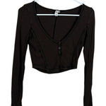 Urban Outfitters  Out from Under Brown Long Sleeve Cropped Top size S Photo 0