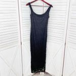 Bebe Y2k Black Lace Scoop Neck Sheath Bodycon Slip Maxi Dress XS Party Cocktail Photo 7