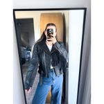 Vintage Hyde Out Leather Black Fringe Leather Jacket Size L Photo 10