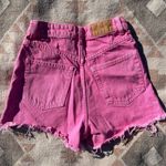 ZARA Women’s Hot Pink High Rise Cut Off Denim Shorts Size 2 Preppy Boho Photo 1