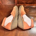 Fly London  Yake Perforated Leather Wedge Sandals Rose Pink EU 43 US 12 Photo 5