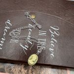 Handmade  Green Cameo Necklace Stainless Steel 18 Inch Cottagecore Photo 4