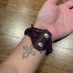 EXPRESS 2/$15❤️❤️Purple & gold leather boho bracelet Photo 1