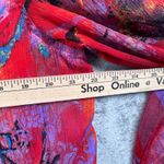 Chico's  Shirt Large Additions Art To Wear Bright Abstract Crinkle Sheer Button Up Photo 10