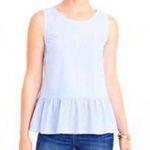 J.Crew Blue & White Striped Bow Tie Back Peplum S Photo 1