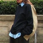 ZARA NWT MIXED BACK STRIPED SWEATSHIRT Limited Edition Bloggers Fave Oversize Photo 0