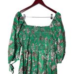 Cara Cara Green Jazzy Smocked Cotton Voile Midi Dress sz L Size L Photo 7