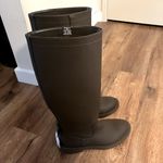 ZARA Low Heel Green Rubber High Boots Blogger Favorite Womens Sz 40 US 9.5 Photo 12