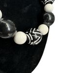 American Vintage Vintage Chunky Wooden Bead Black And White 80s Necklace Zebra Photo 3