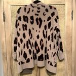 Oversized Leopard Cheetah Cardigan Pockets Size Large Super Soft Teacher Work Tan Photo 3