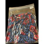 Land And Sea Vintage Ames Bold Blue Pink Floral Midi Elastic Waist Skirt M NWT Size M Photo 11