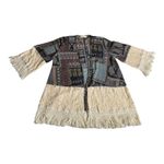 Orange Creek  Open Front Lace Fringe Long Sleeve
Cardigan Kimono Women's Size Sm Photo 6