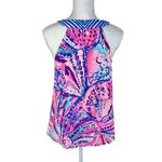 Lilly Pulitzer Achelle Top Colony Coral Shell Out Blue Pink Sleeveless Small Photo 2