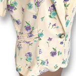 Vintage Miranda K Blazer Yellow Floral Detail Short Sleeve Structured Jacket Purple Size 14 Photo 5