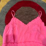 Sim & Sam  Pink Ruffle Dot Long Maxi Dress Spaghetti Straps Smocked Back Medium Photo 1