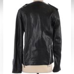 ZARA Black Genuine Leather Biker Jacket with Asymmetrical Zipper Size XS / S Photo 4