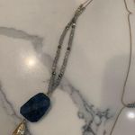 NWOT Stone and tassel necklace, adjustable Blue Photo 1