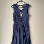 Badgley Mischka  sz 6 navy blue maxi long  formal‎ gown Photo 4