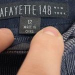 Lafayette 148  Blue Pinstriped Wide Leg Cropped Dress Pants Size 12 Photo 1