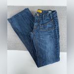 Set/2 MEK Denim Keros Skinny Super Bell Low Rise Flare Jeans Patchwork Dk Rinse Blue Size 24 Photo 4