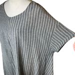 Moyuru Asymmetrical Pullover Oversized Cotton Linen Gray Striped Tunic Lagenlook Photo 6