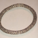 Elegant Gold Tone Seed Bead Beaded Roll On Bracelet Photo 0
