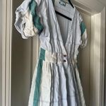 O'Neill  Ivory Multicolor Plaid Size Xs Midi Short Sleeve Dress Beauty Cotton Photo 1