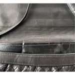 VTG Italian Woven Lambskin Butter Soft Leather Crossbody Bag Purse Black Photo 3